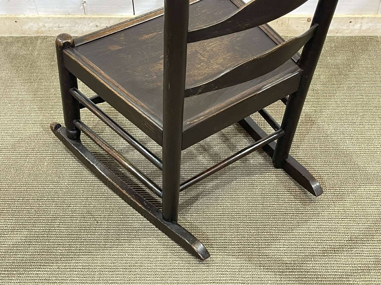 19th century English nurse's chair in oak and ash