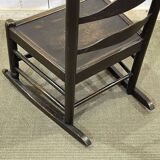 Chaise de nourrice anglaise XIXème en chêne et frêne