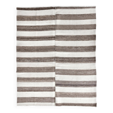 brown cream kilim carpet 120x140 cm, wool washabele rug , organic rug