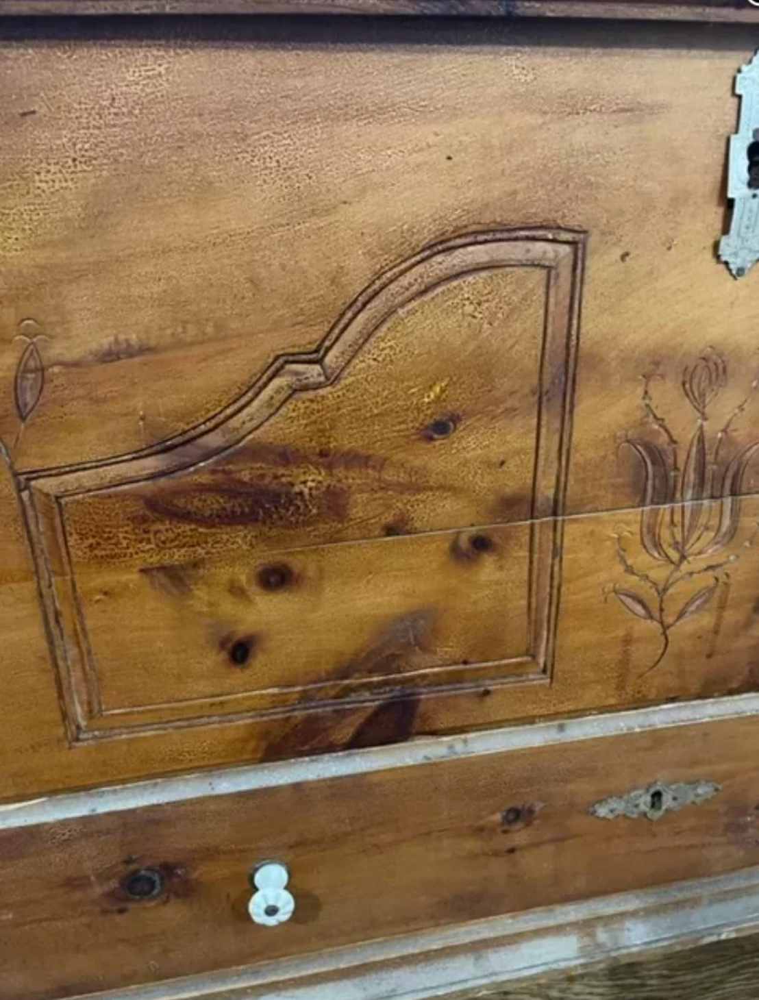 19th century carved wooden chest of drawers