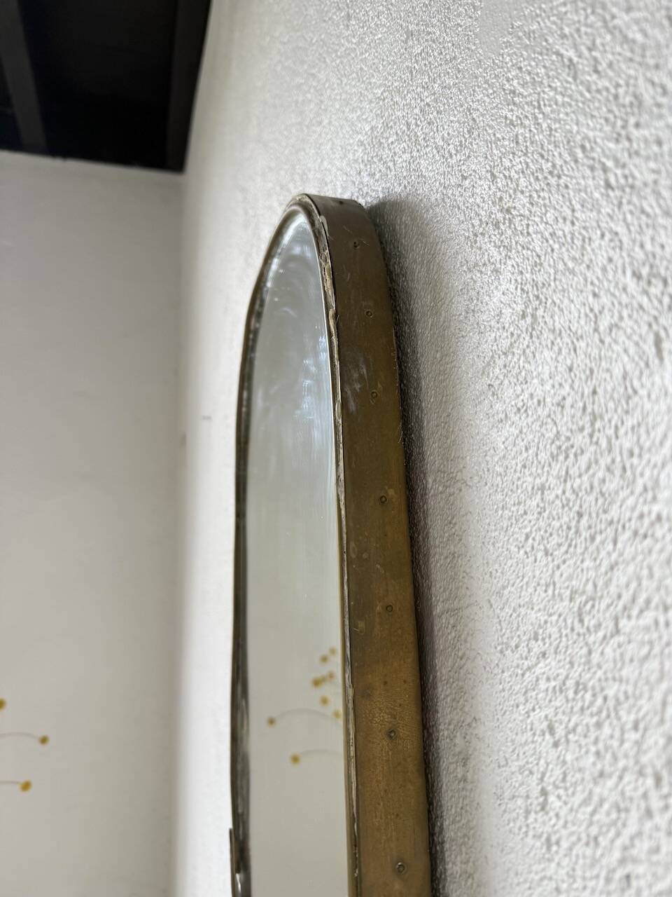 Brass flower oval mirror 1960