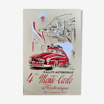 Original poster 4th Monte Carlo Historic Rally 2001 - Small Format - On linen