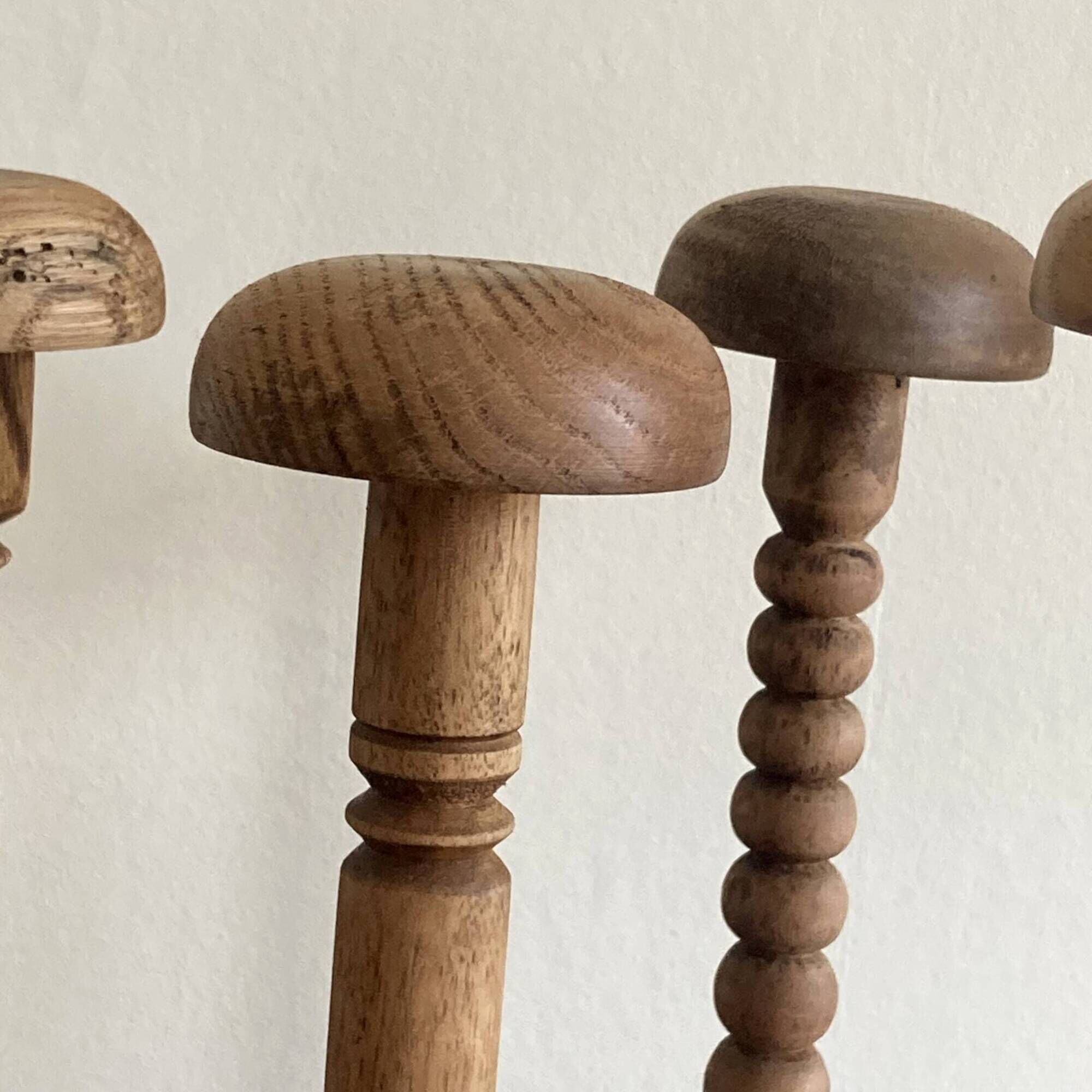 Set of 6 wooden hat racks turned old vintage decoration ACC-7068