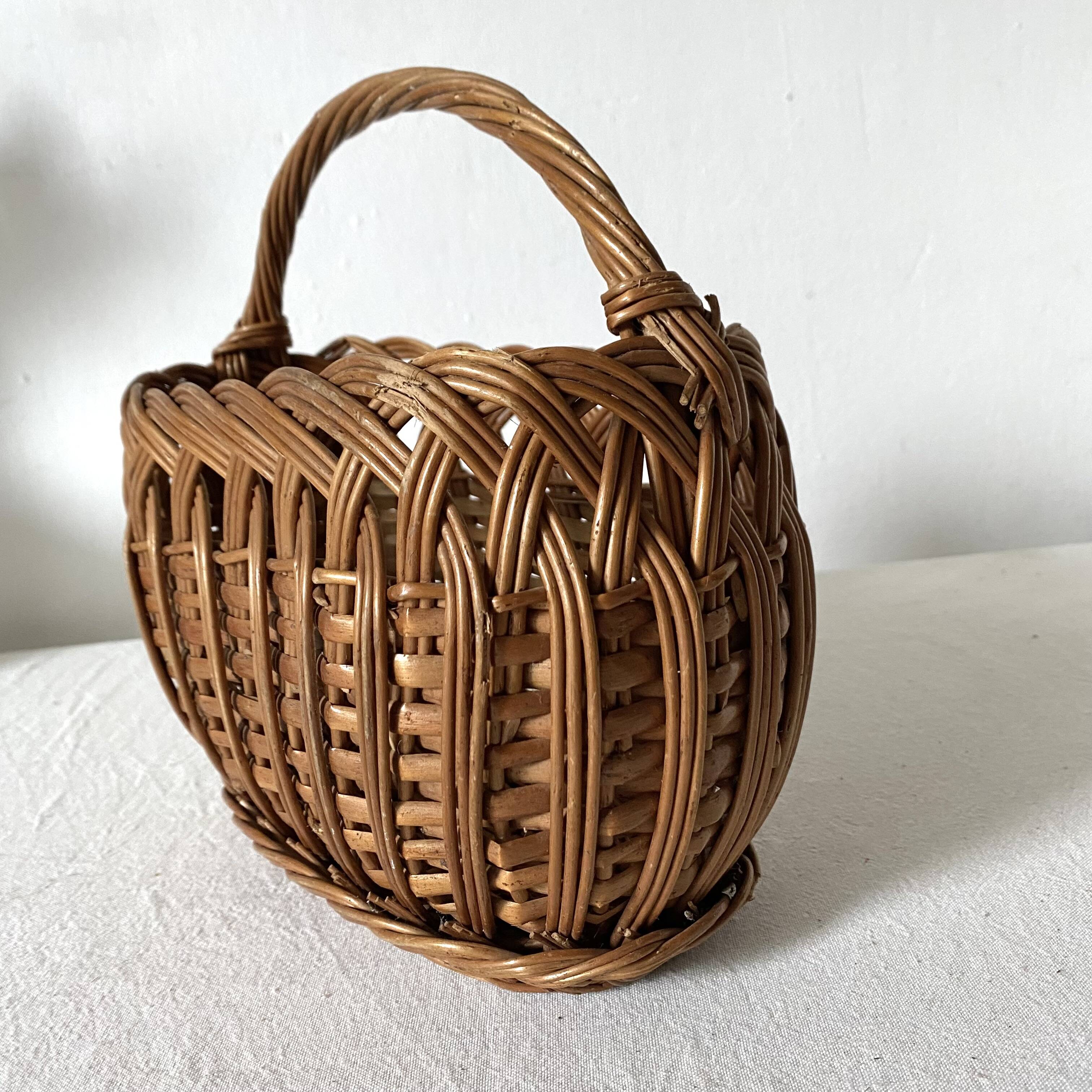 Vintage woven wicker children's basket