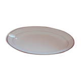 Oval dish in Chatres porcelain on expensive. Matte silver net.