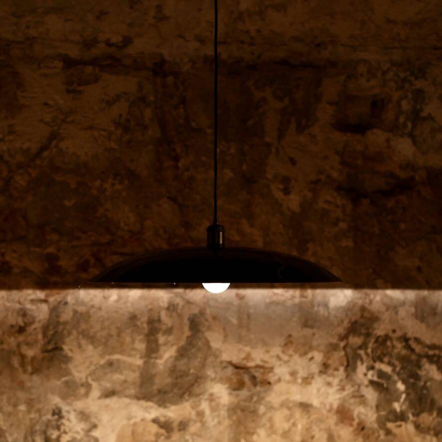 Hand-painted metal galaxy pendant light, 1980s