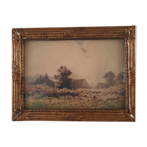 Tableau aquarelle paysage d'une