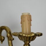 Pair of wall lamps with two lights in Louis XV style bronze