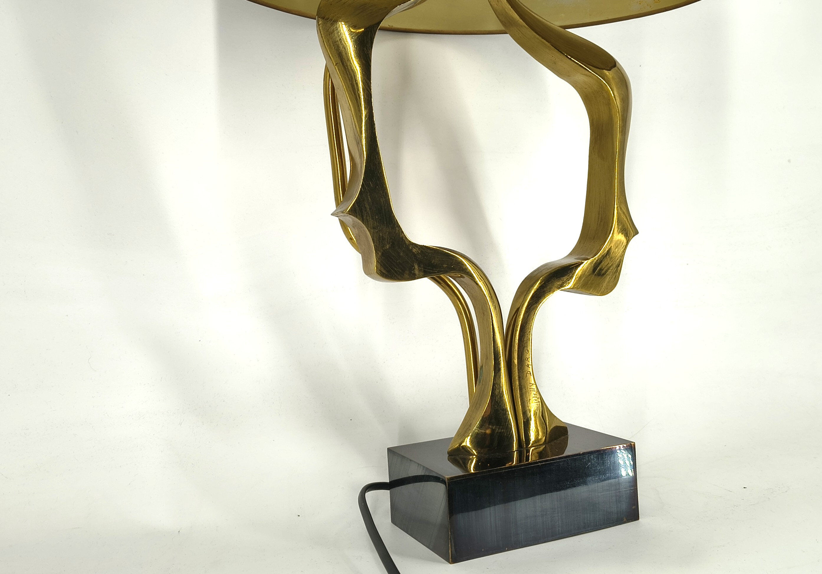 Bronze table lamp by Willy Daro, 1970s