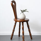 Chaise brutaliste en bois