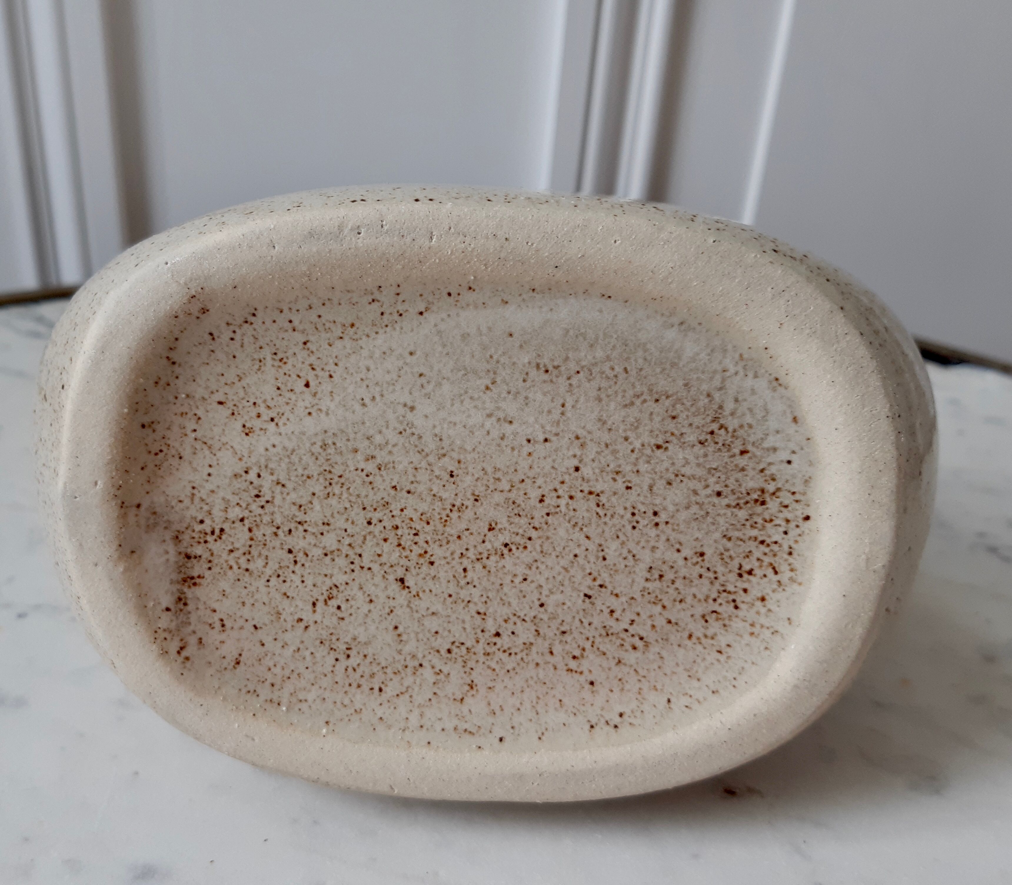 Vintage beige sandstone vase
