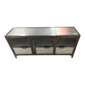 Metal tv stand three doors showcase