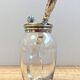 Antique Silver Metal Crystal Mustard Pot + Crystal & Silver Spoon Hallmarked