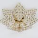 Antique 4-light star-shaped ceiling light in brass, glass pendants. 1980s