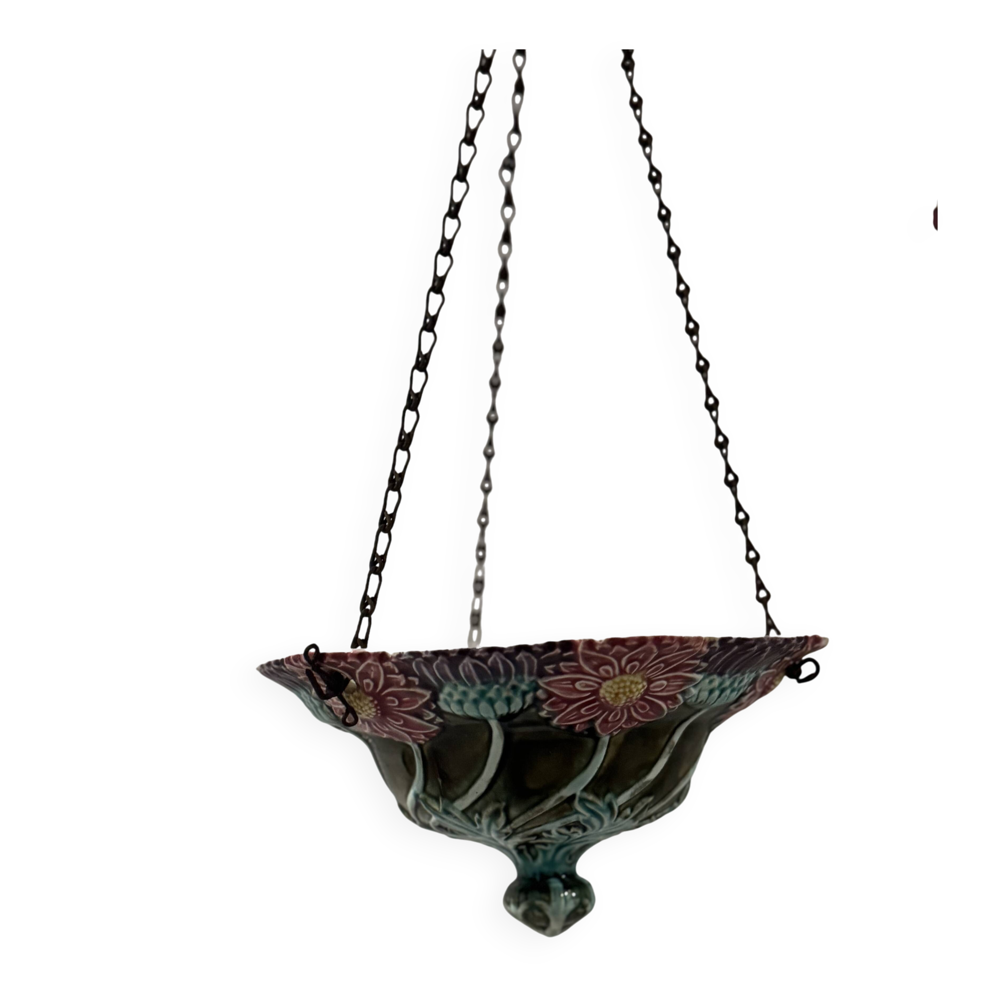 Hanging planter in earthenware