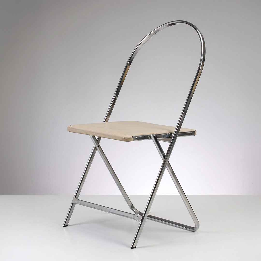 Chaise pliante chromée