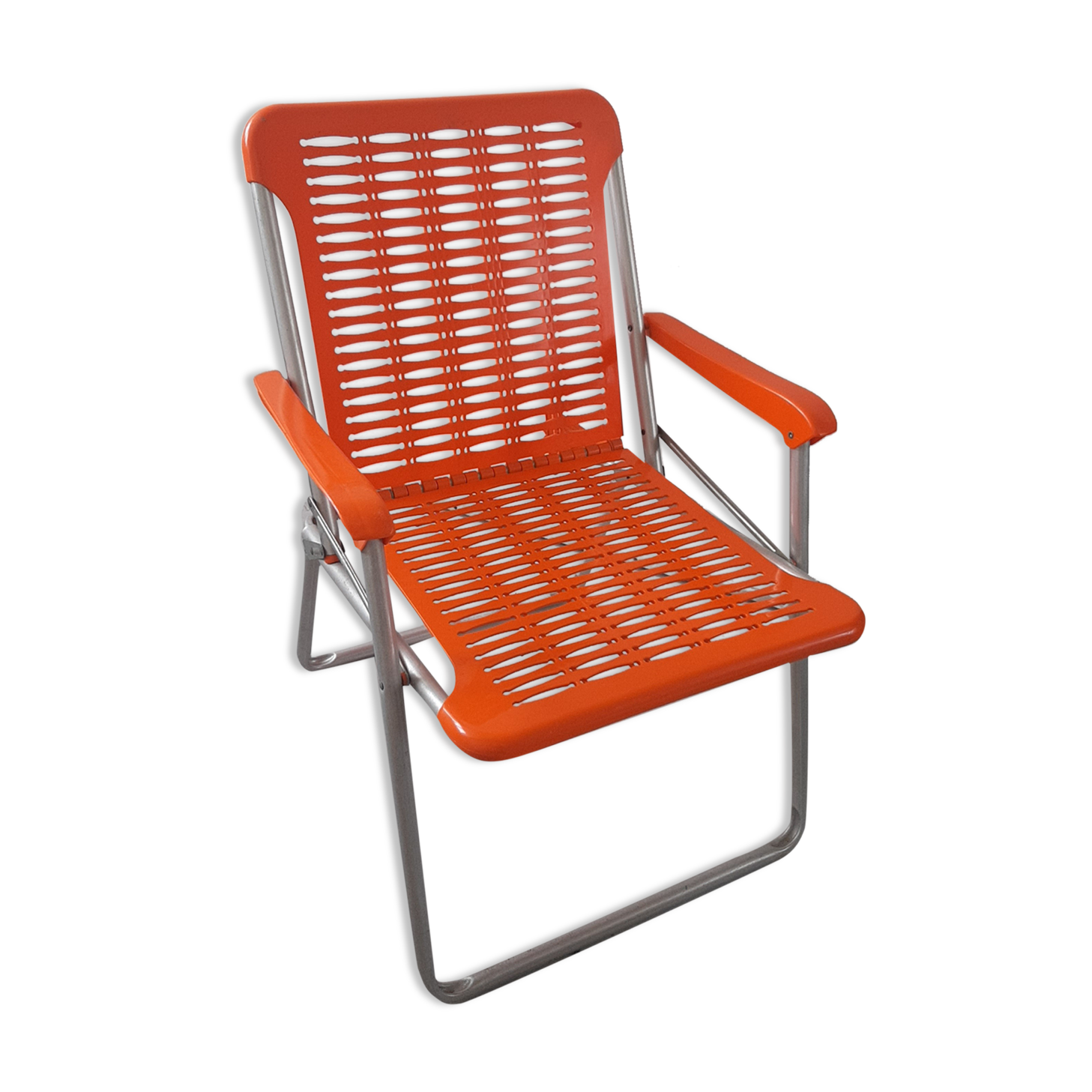 Vintage orange foldable garden armchair Kurz Design (3 armchairs available)