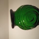 Green moulded glass carafe