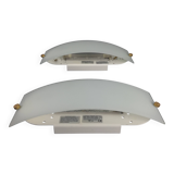 Postmodern glass and metal wall lights, set of 2