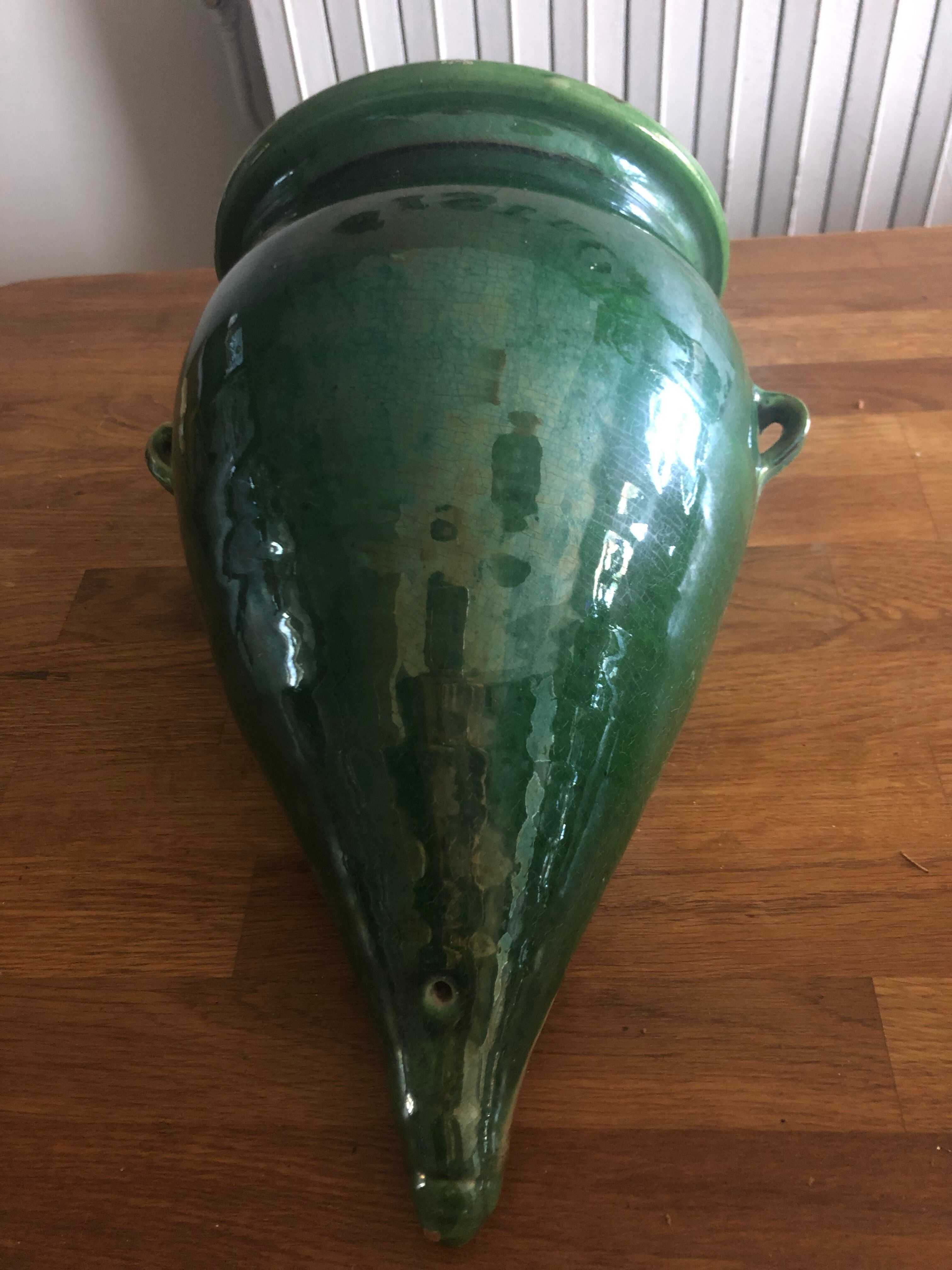 Glazed terracotta wall jar