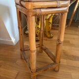 Vintage bamboo and rattan stool