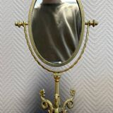 Empire style table mirror in gilded bronze