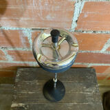 Vintage Cast Iron Stand Ashtray + Chrome Metal Arm