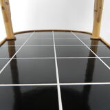 Bamboo serving trolley on castors
