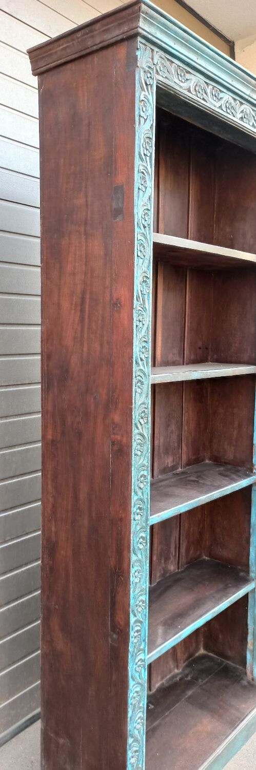Very large old wooden bookcase