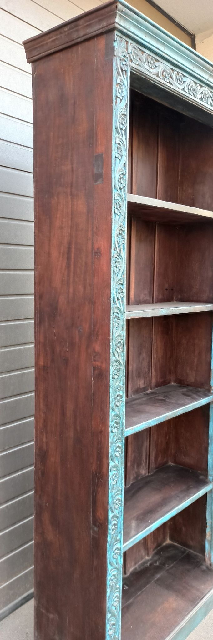 Very large old wooden bookcase