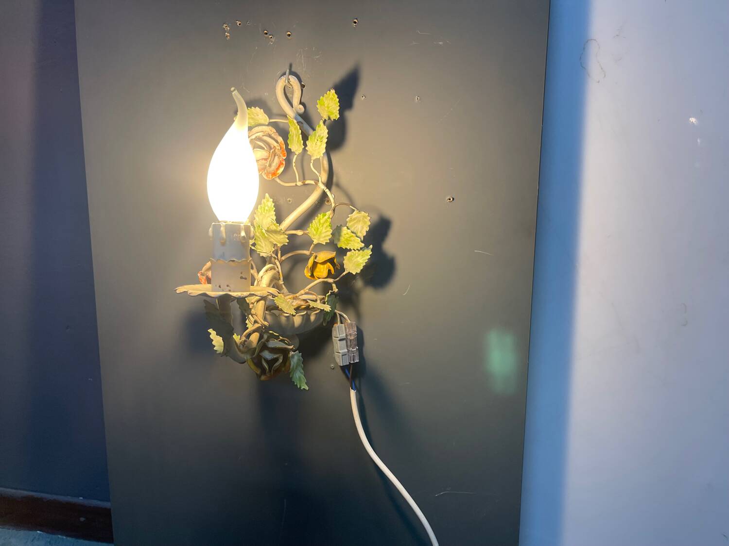 Vintage Tole Flower Sconces Set of 2 1960’s