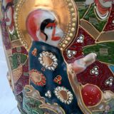 Rare and large vase satsuma in round bump. Mid-20th.