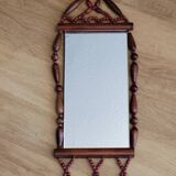 Vintage bohemian mirror in wooden beads