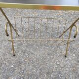 Magazine and document rack, Formica, chrome, gold finish