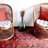 Pair of rattan armchairs