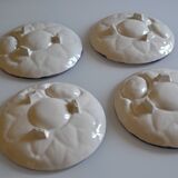 4 Vintage Barbotine Plates Artichoke Asparagus Table Decor Occasion