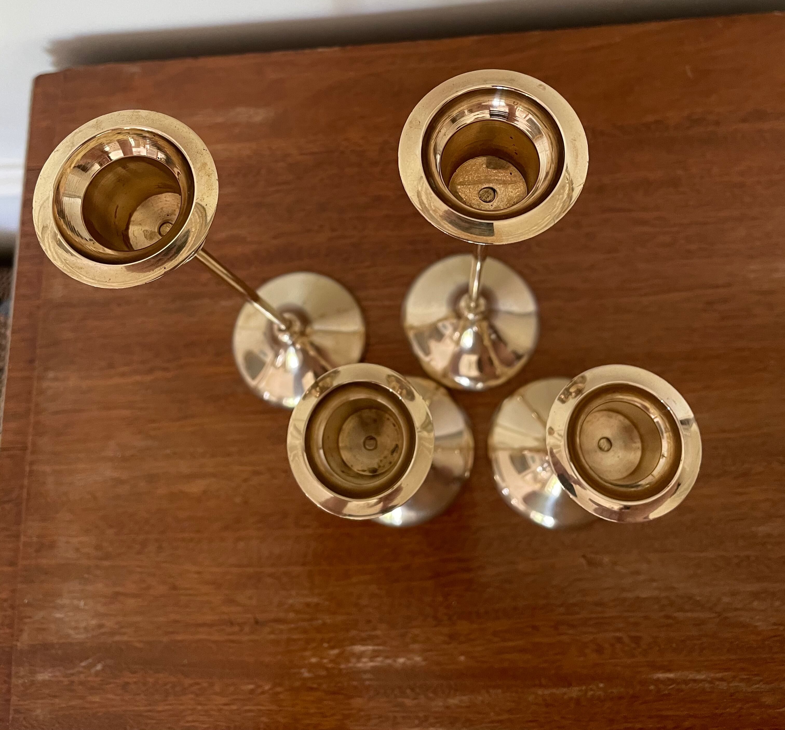 Gilded brass candlesticks