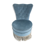 Vintage Blue Velvet Armchair