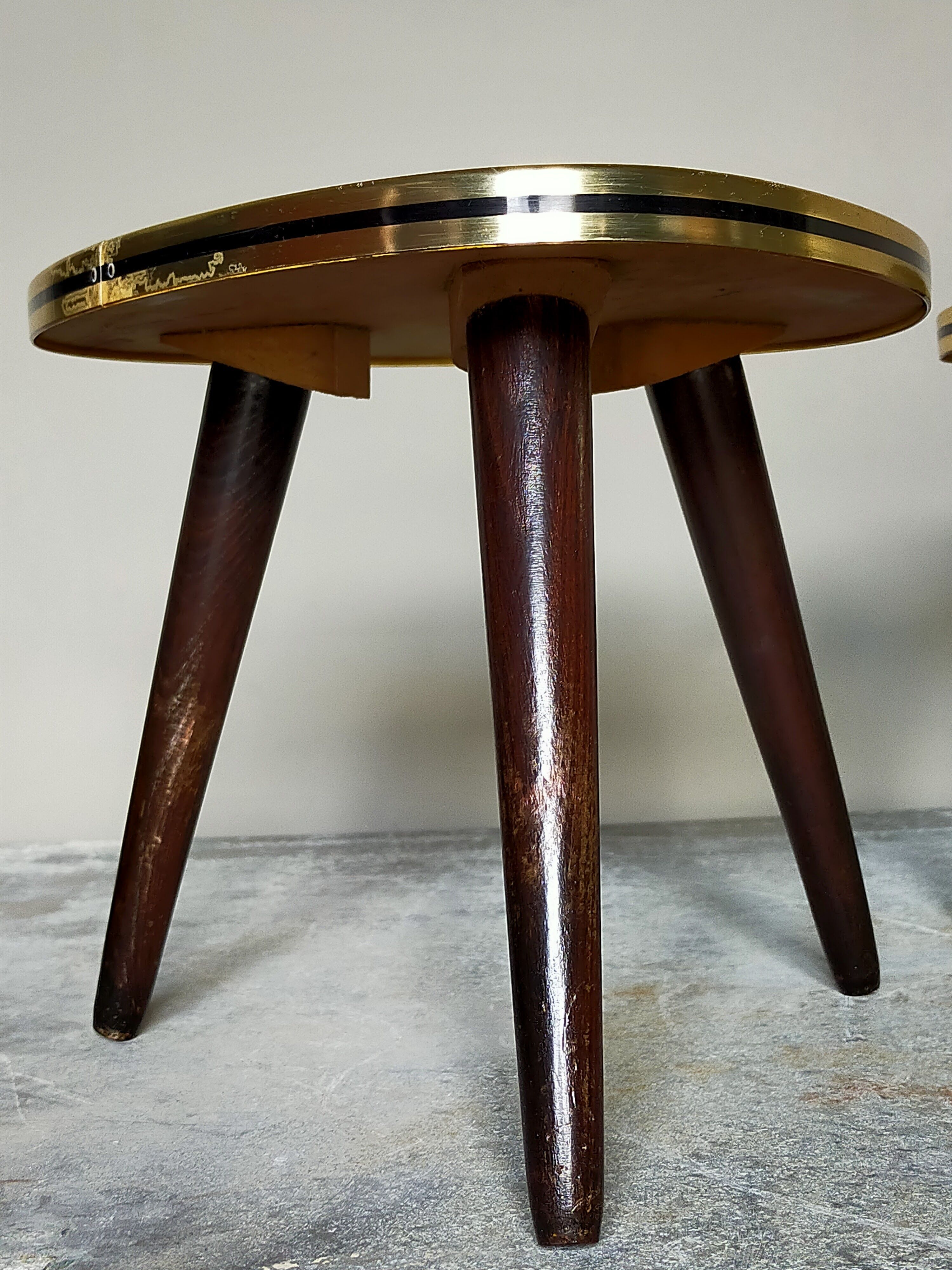 Pair of mini-seeded tripods 50s plant holder