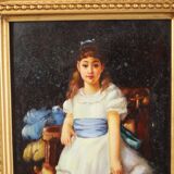 Painting Young Girl Gold Frame Lady Sybil Primrose