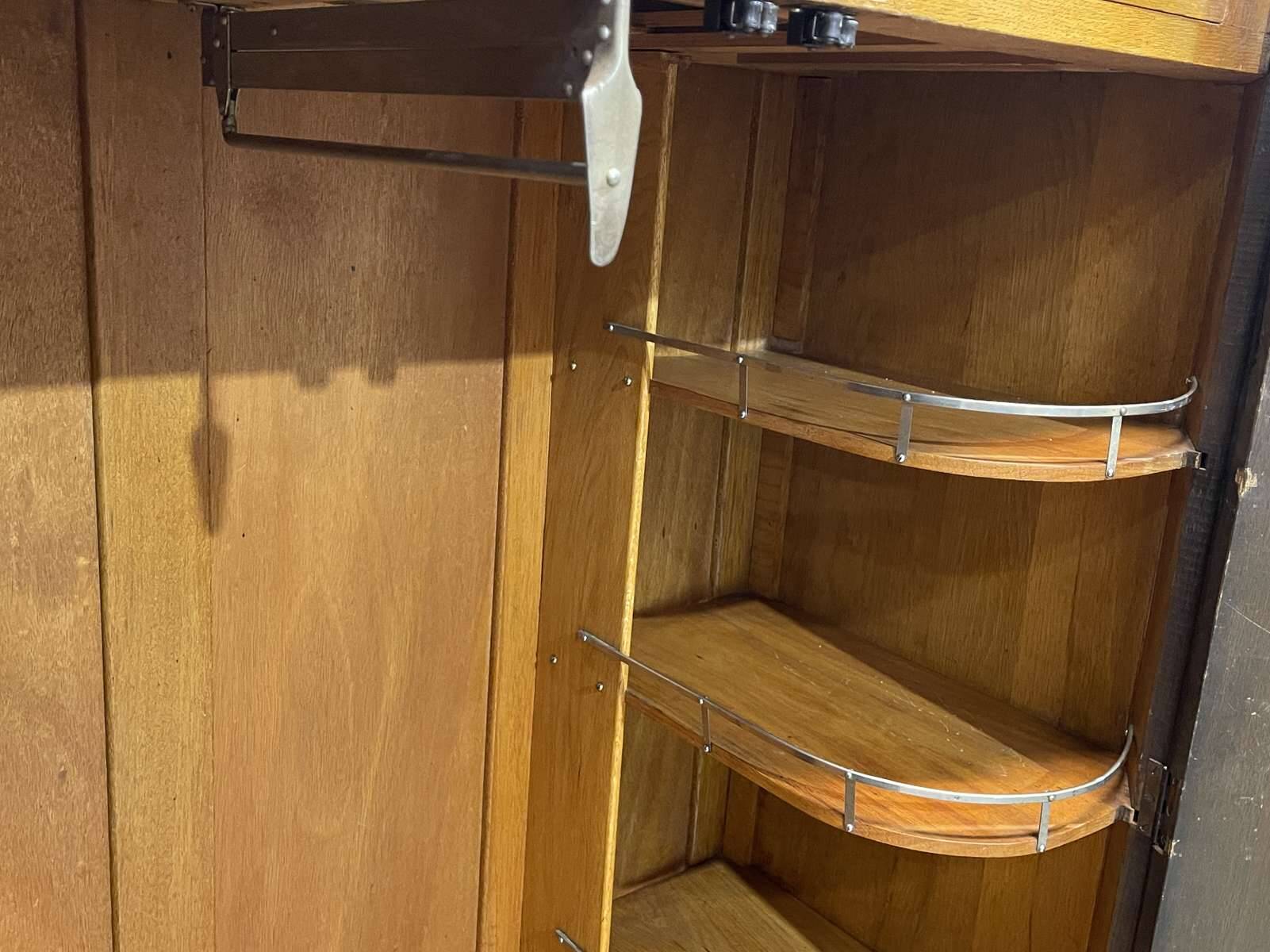 1930s English oak student wardrobe