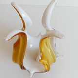 Mid-Century Modern Murano Glass Vase, Amber & Opal, Italy, 1960s