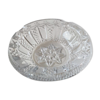 Ashtray/empty vintage pocket in cut bohemian crystal. decorated with diamond tips, braces