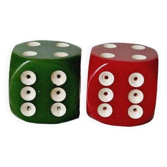 Vintage salt and pepper shaker dice in bakelite