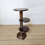 Charles Dudouyt style turned wood side table