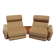 Mid-century Italian modular armchairs in brown fabric and chrome metal, 1960s — set of 3