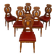 Set of 6 Italian Renaissance style chairs in solid walnut, finely carved.