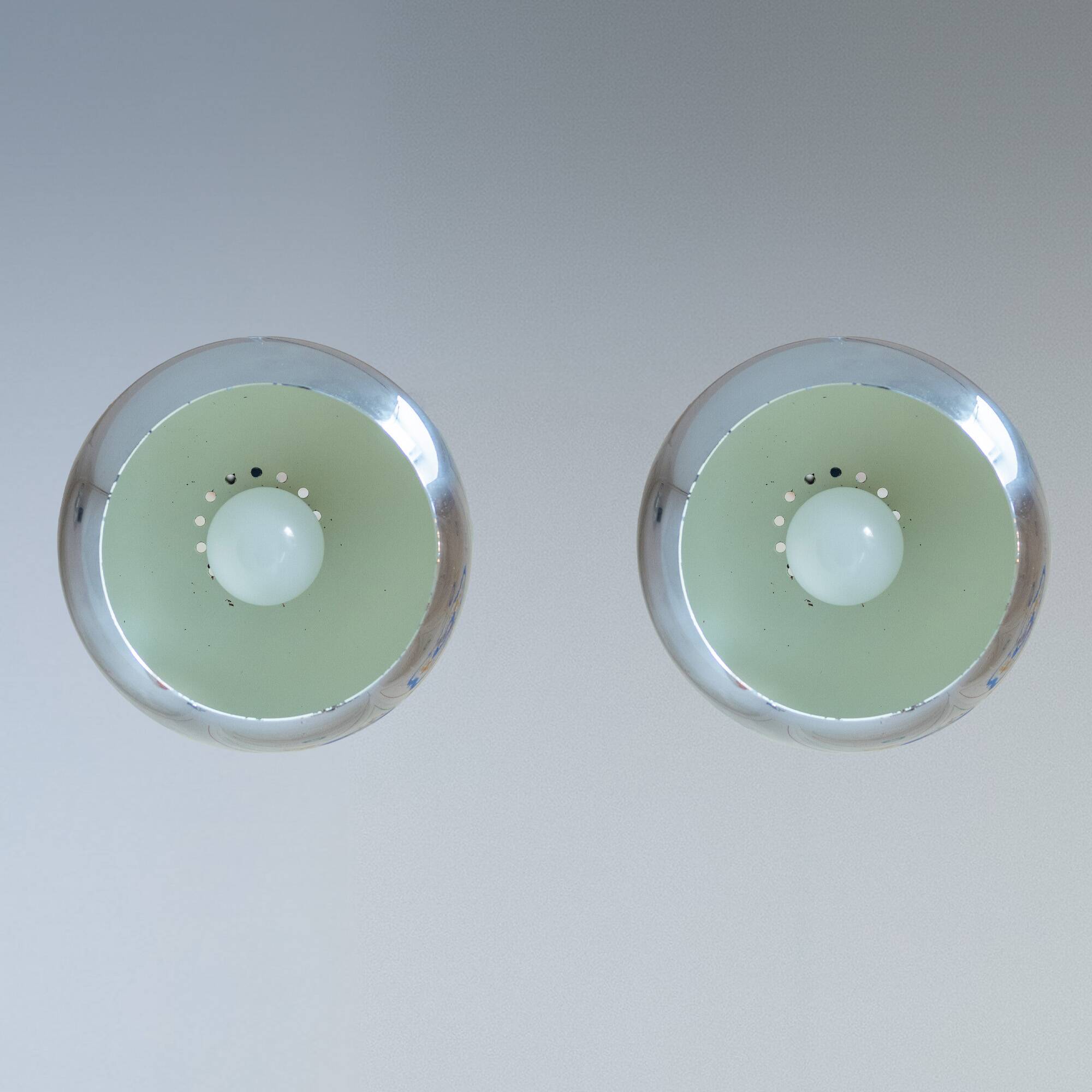 Mid - Century Modern Eye Ball Reggiani Pendant, Italy, Set of two