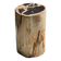 Petrified wood side table, black heart, beige bark, H35 D22 - 3330