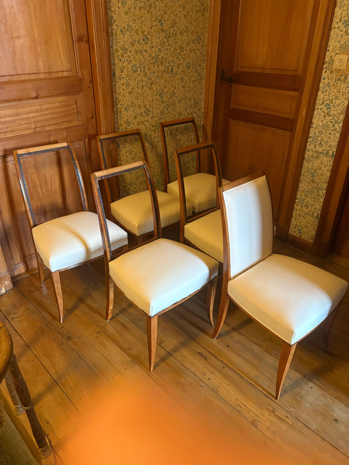 Six Art Deco chairs
